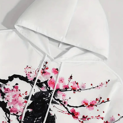 Men's Hoodie Japanese Temples and Cherry Blossoms