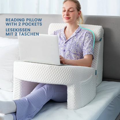 1pc Soft Reading Pillow w/ Arm Rest (Removable and Washable Cover)