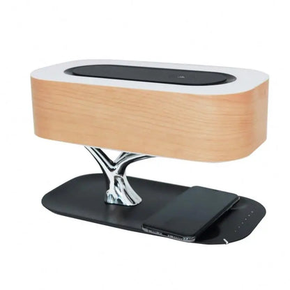 Multifunctional  Hometree Desk Lamp Wooden Bedroom Table Lamp With Speaker Wireless