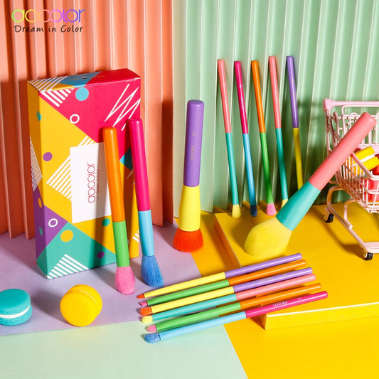 Colorful Makeup Brushes Set