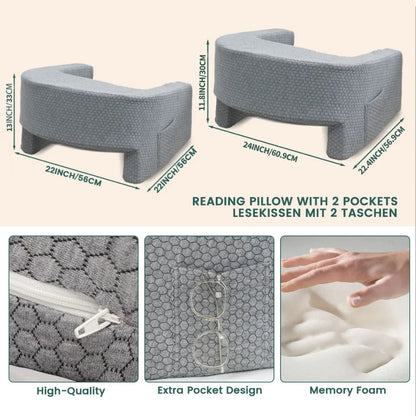 1pc Soft Reading Pillow w/ Arm Rest (Removable and Washable Cover)