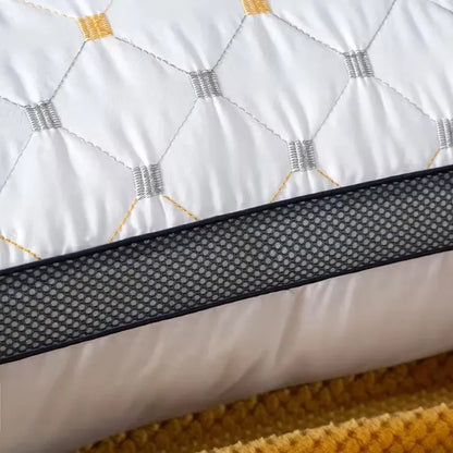 1pc Diamond Textured, Microfiber Filled Bedroom Pillow