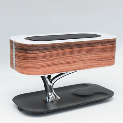 Multifunctional  Hometree Desk Lamp Wooden Bedroom Table Lamp With Speaker Wireless