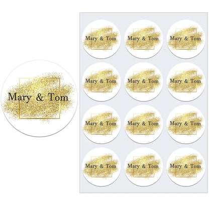 Pegatinas de brillo personalizables con tema dorado 