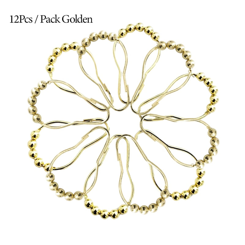 12pcs Stainless Steel Curtain Hooks