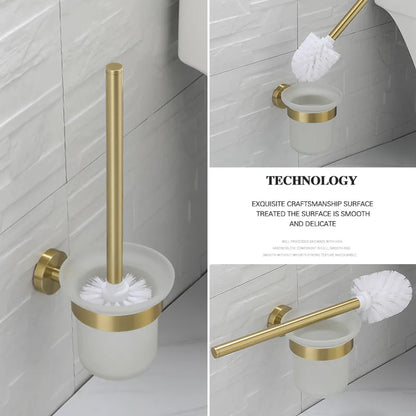 Juego de accesorios de baño en oro cepillado