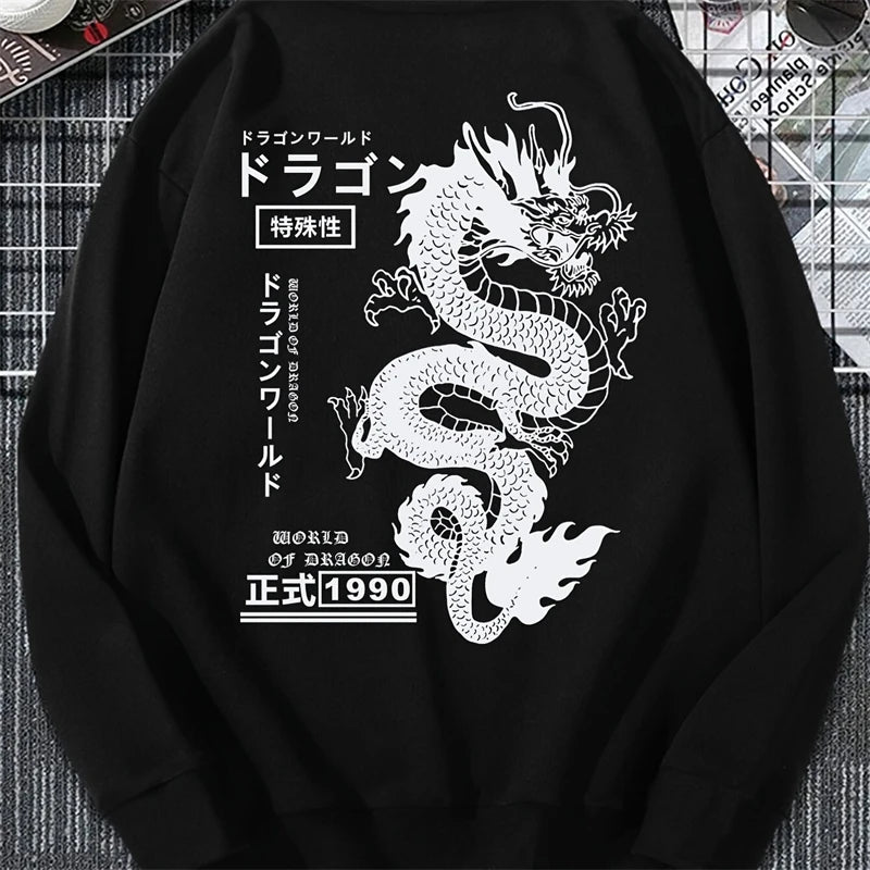 Japanese Dragon Styled Pullover Crewnecks