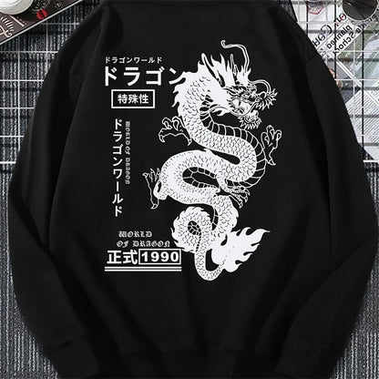 Japanese Dragon Styled Pullover Crewnecks