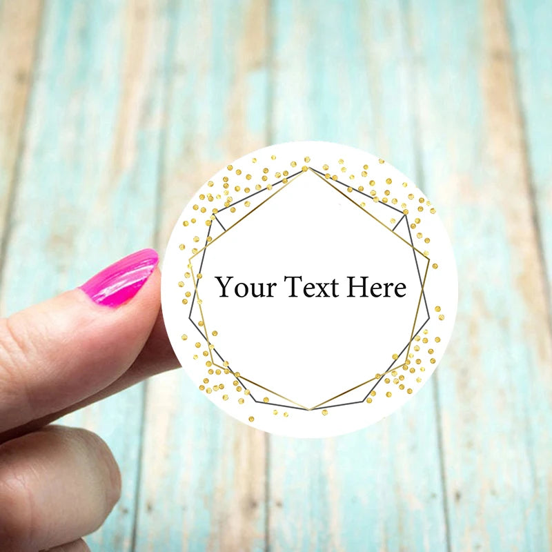 Pegatinas de brillo personalizables con tema dorado 