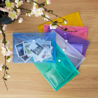 5PCS A5 Poly Envelope Folder with Snap Button