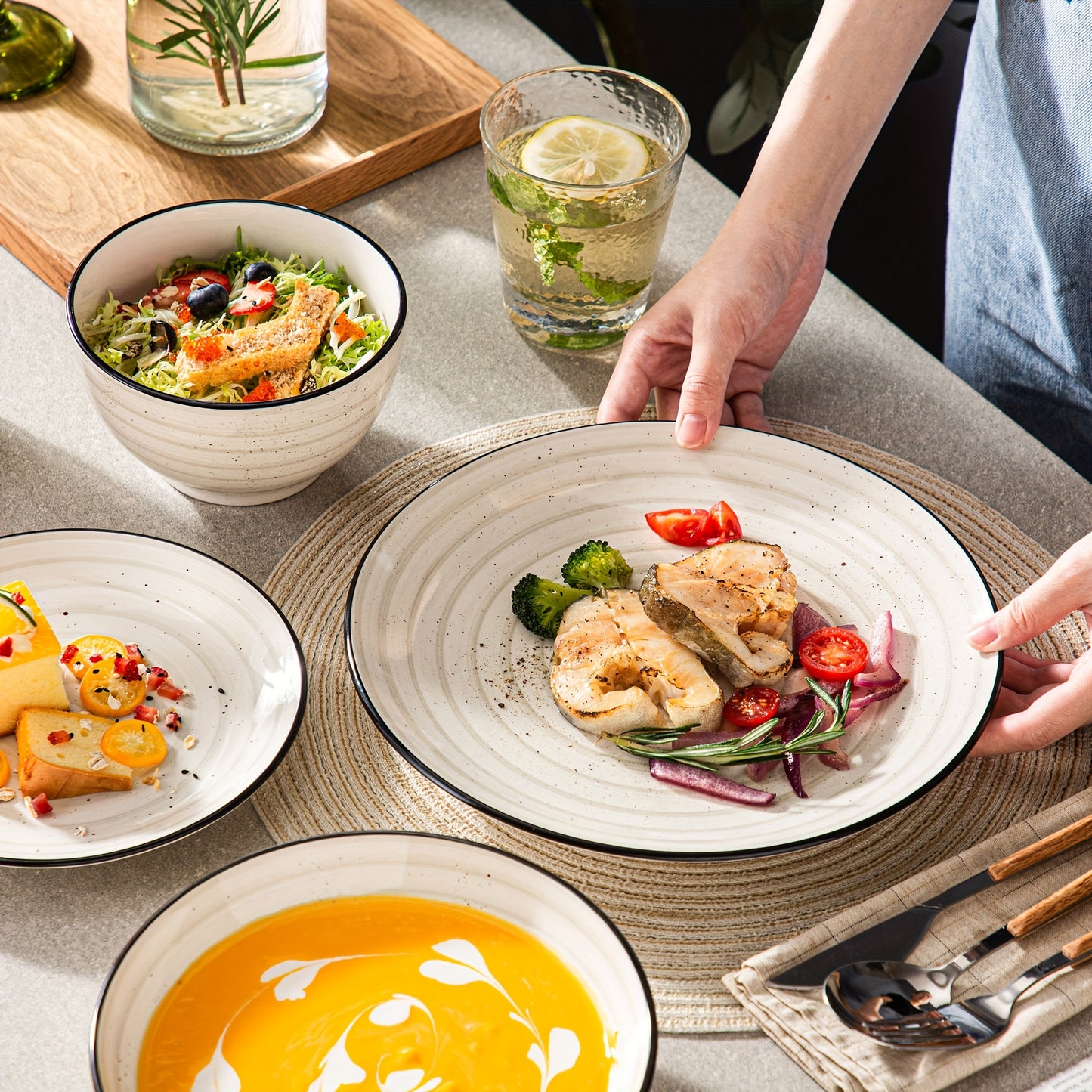 24pcs Ceramic Dinnerware Set