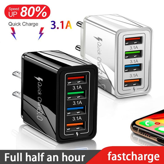 美国和欧盟插头多 USB 充电器