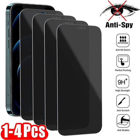 Protectores de pantalla de vidrio templado de privacidad [paquete de 1-4]